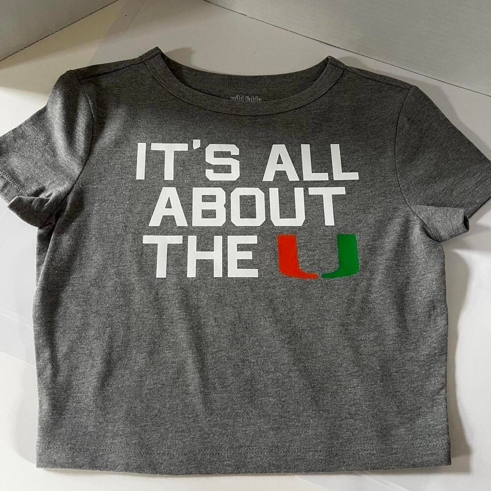 Grey Miami Hurricanes baby tee size M. Custom made. Never worn #Hurricanes